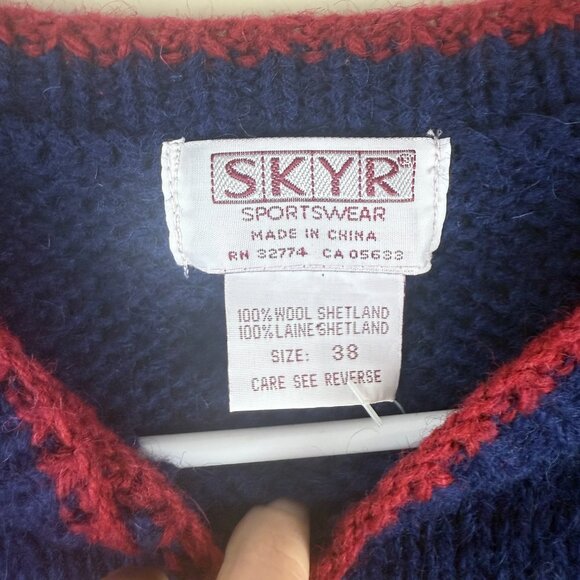 NWT SKYR Sportswear 100% Shetland Wool Floral Fair Isle Sweater - Picture 4 of 12
